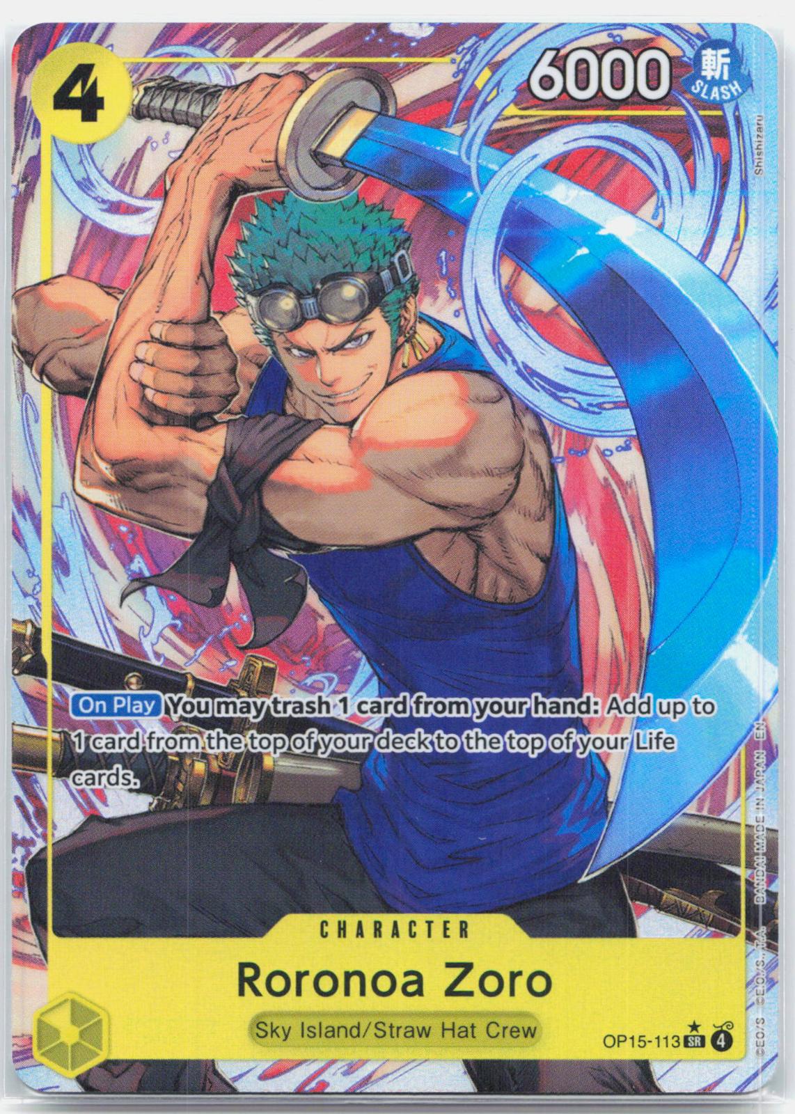 Roronoa Zoro Alternate Art - OP15-113 Adventure on Kami's Island SR One Piece - NM/MINT