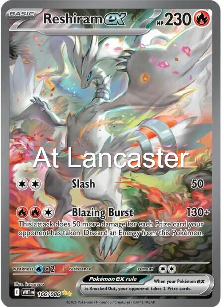 Reshiram ex - 166/086 White Flare Special Illustration Rare Pokemon - NM (Lanc)