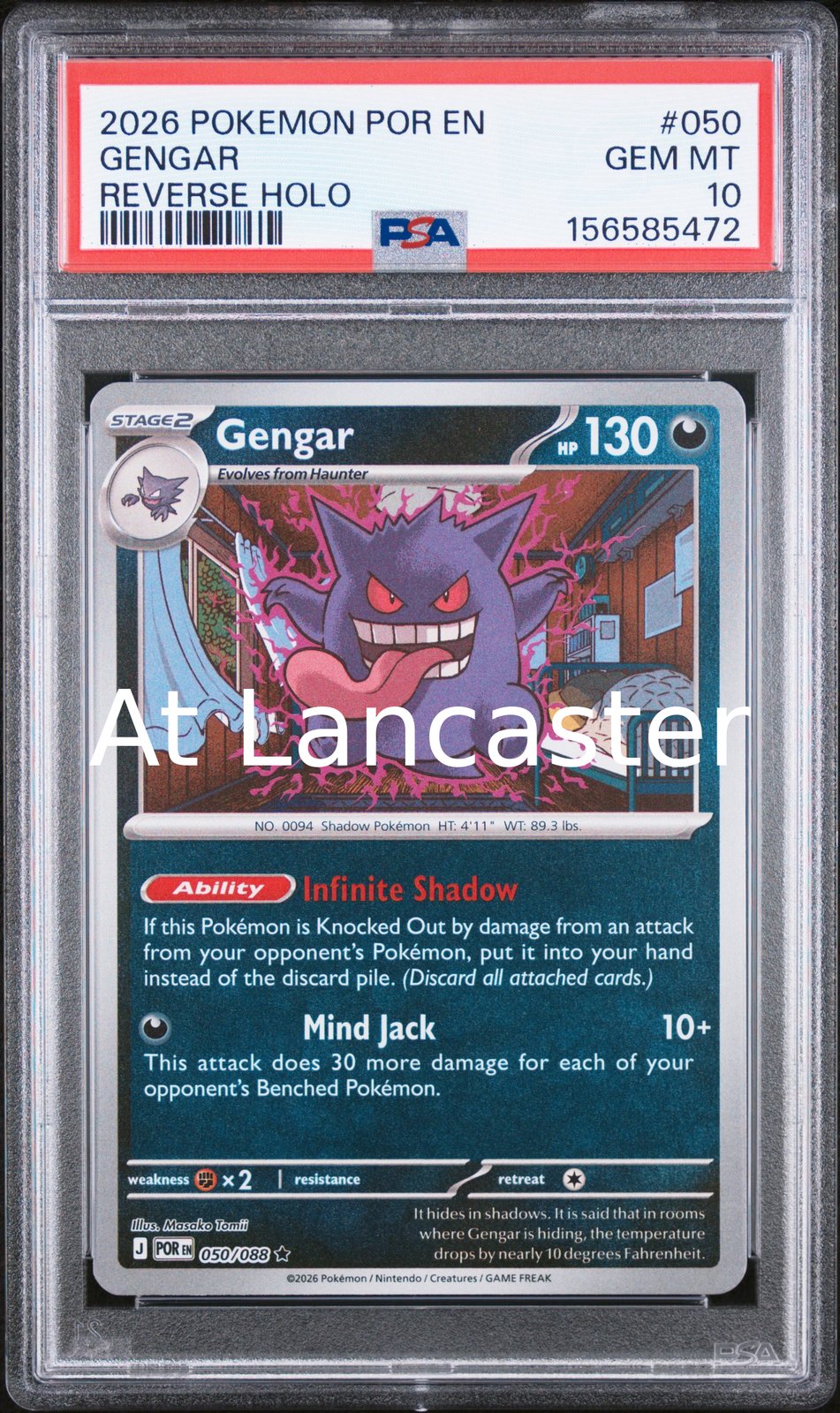 Gengar - 050 PSA 10 Por En-Perfect Order Reverse Holo Pokemon (Lanc)