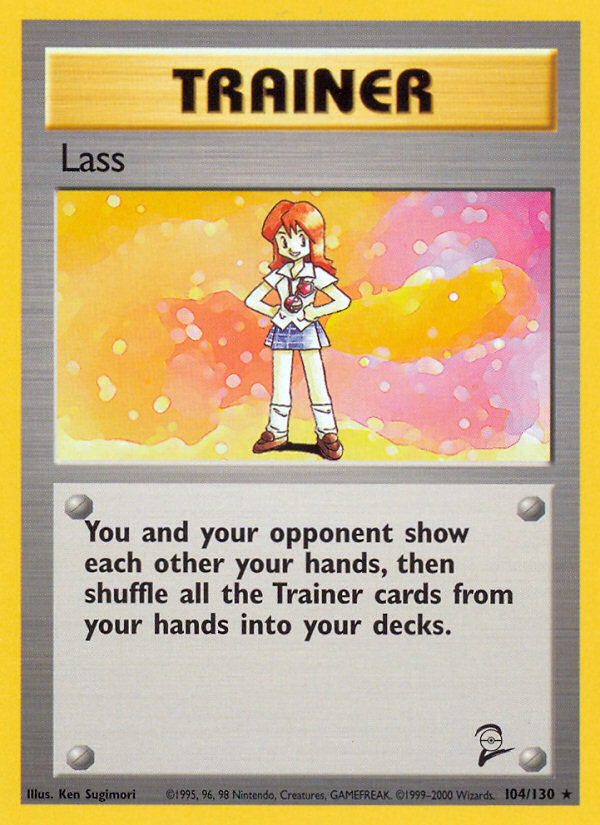 Lass - 104/130 Base Set 2 Rare Pokemon - NM