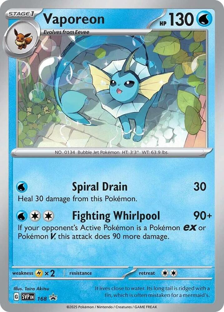 Vaporeon - SVP168 Black Star Promo Cosmos Holo Pokemon - NM/MINT