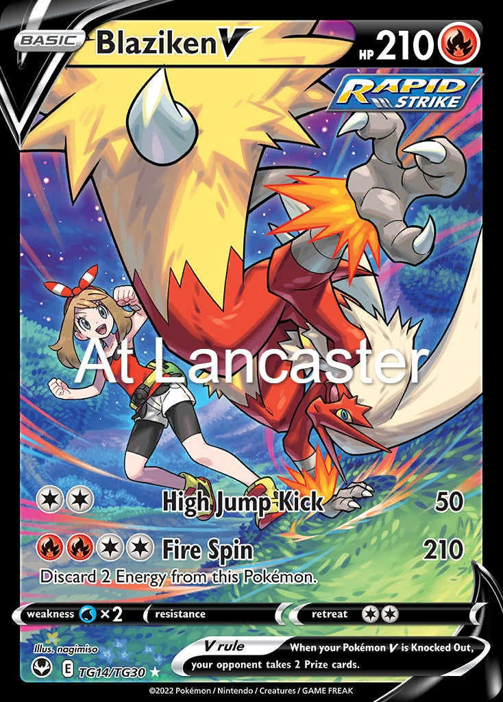Blaziken V - TG14/TG30 Silver Tempest Trainer Gallery V Rare Pokemon - NM (Lanc)