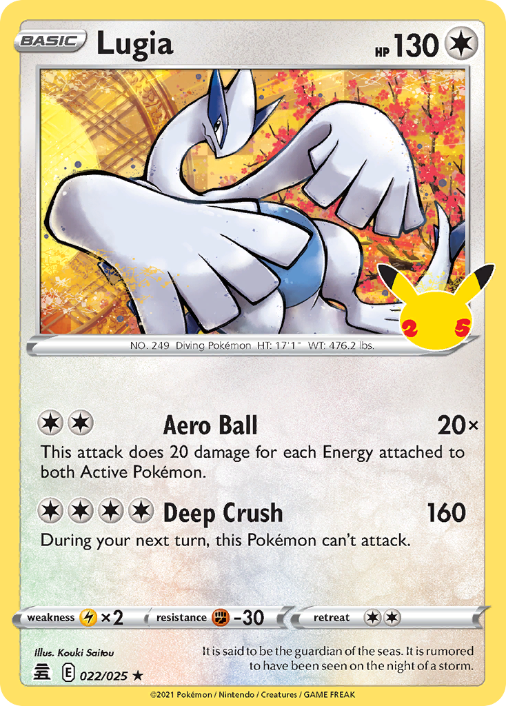 Lugia - 022/025 Celebrations Holo Rare Pokemon - NM