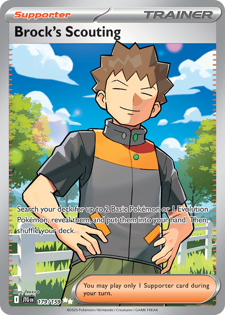 Brock's Scouting - 179/159 Journey Together Ultra Rare Holo Pokemon - NM