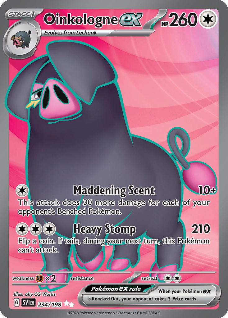 Oinkologne ex - 234/198 Scarlet & Violet Ultra Rare Holo Pokemon - NM
