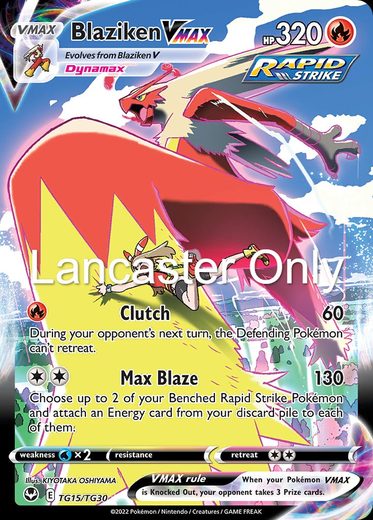 Blaziken VMAX - TG15/TG30 Silver Tempest Trainer Gallery Holo VMAX Rare Pokemon - NM (Lanc)