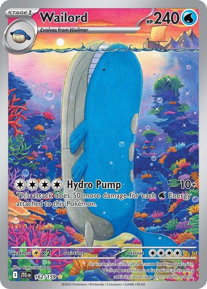 Wailord - 162/159 Journey Together Illustration Rare Pokemon - NM/MINT