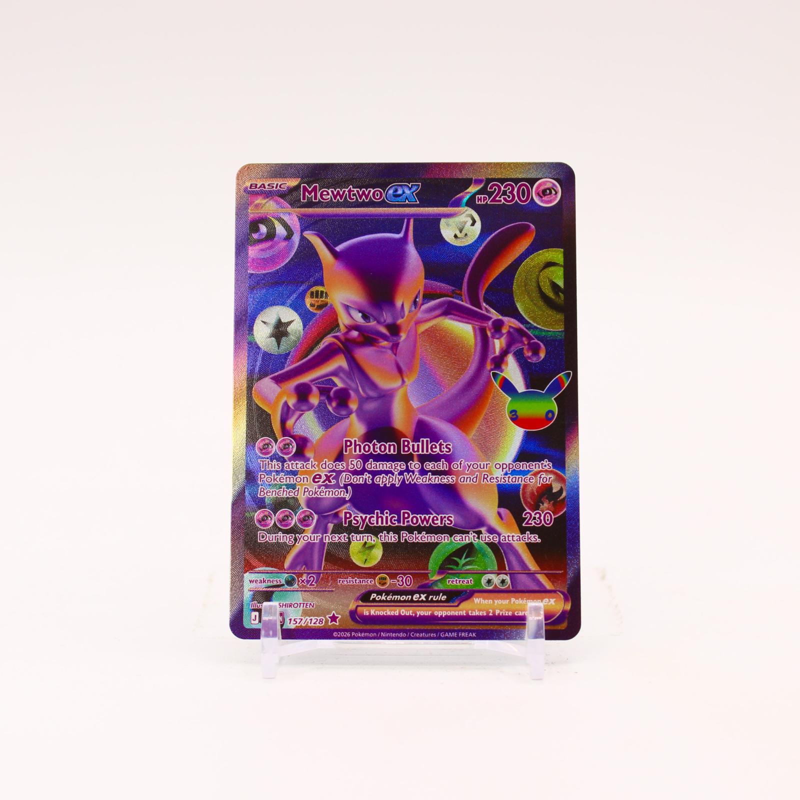 Mewtwo ex - 157/128 30th Celebration Holo Futuristic Rare Pokemon - NM