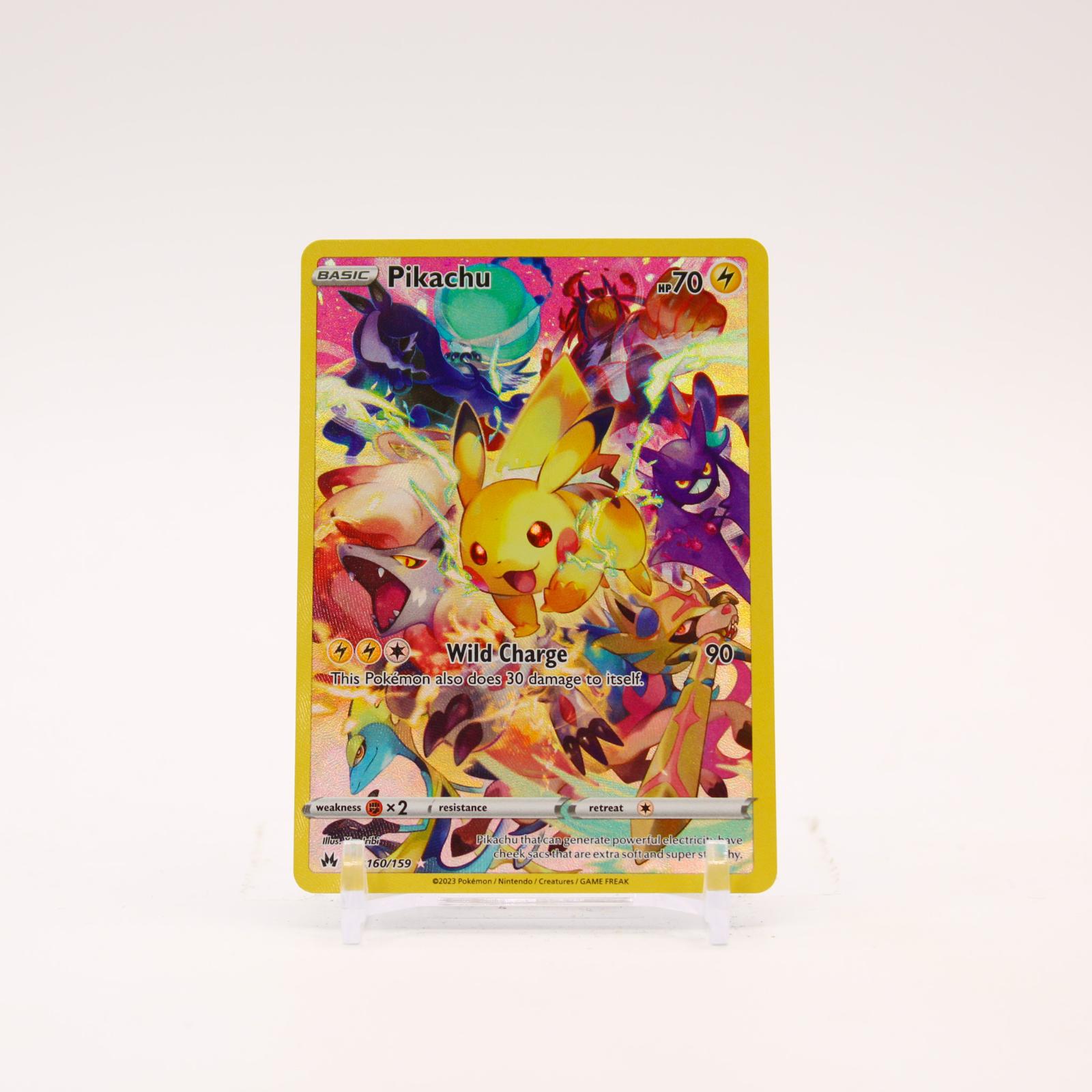 Pikachu - 160/159 Crown Zenith Holo Secret Rare Pokemon - NM/MINT