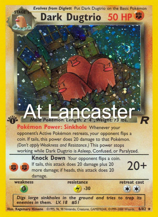 Dark Dugtrio - 6/82 Team Rocket 1st Edition Holo Rare Pokemon - MP/HP (Lanc)