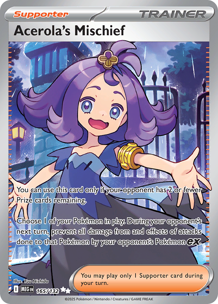 Acerola's Mischief - 165/132 Mega Evolution Ultra Rare Holo Pokemon - NM