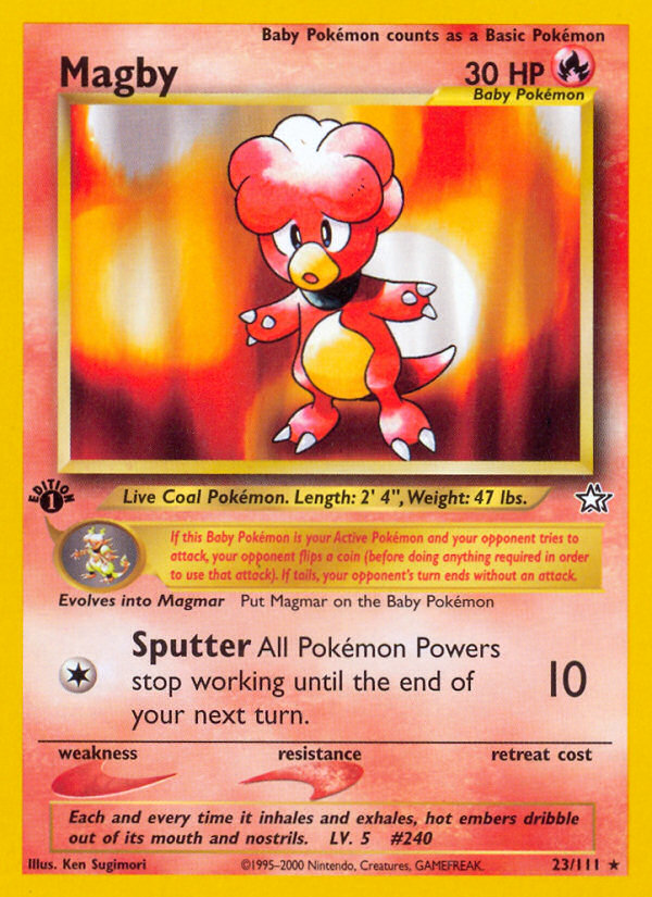 Magby - 23/111 Neo Genesis Rare Unlimited Pokemon - NM