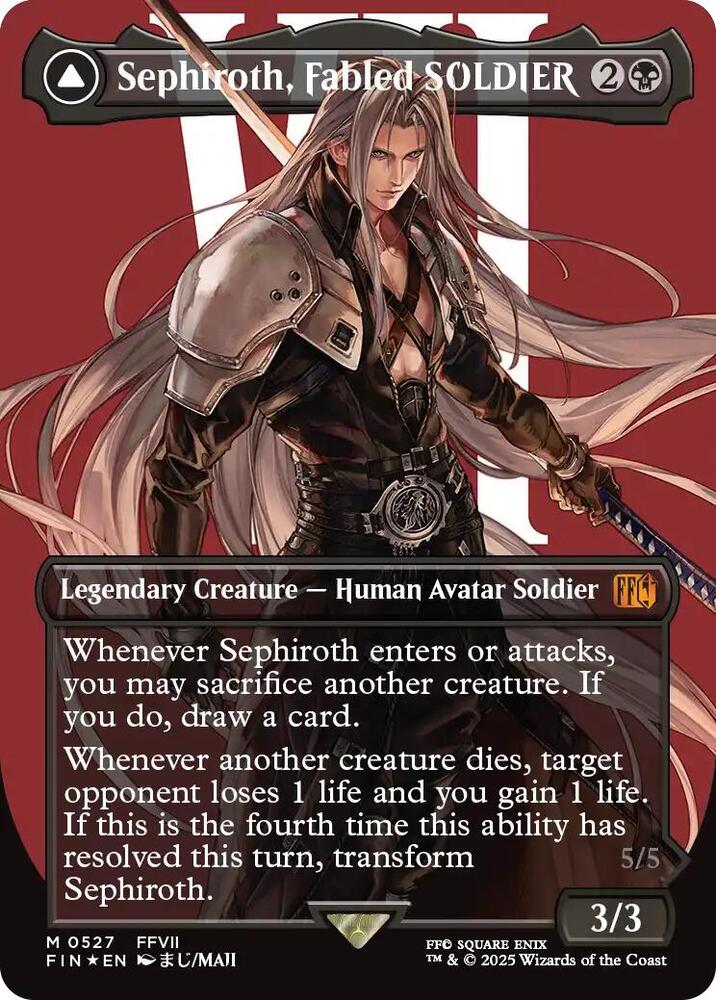 Sephiroth, Fabled SOLDIER Borderless SURGE FOIL - 527 Final Fantasy Magic - NM