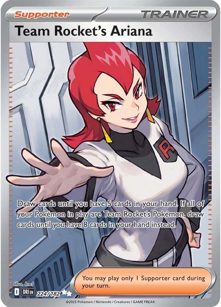 Team Rocket's Ariana - 224/182 Destined Rivals Full Art Trainer - NM/MINT
