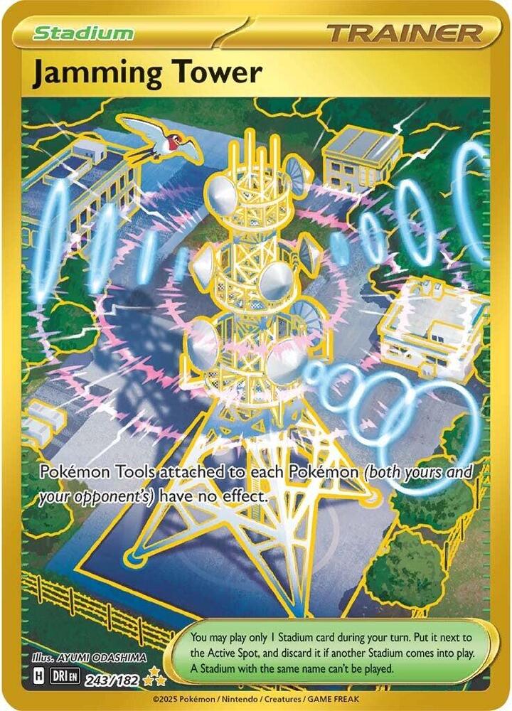 Jamming Tower - 243/182 Destined Rivals Gold Trainer - NM/MINT