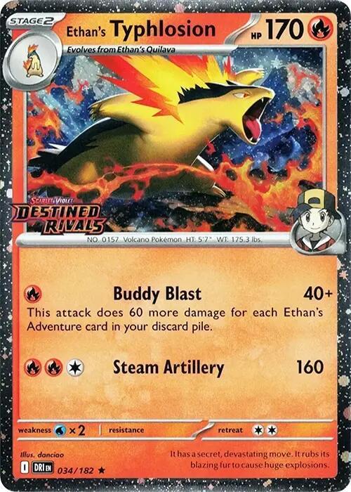 Ethan's Typhlosion - 034/182 Destined Rivals Prerelease PROMO Pokemon - NM/MINT