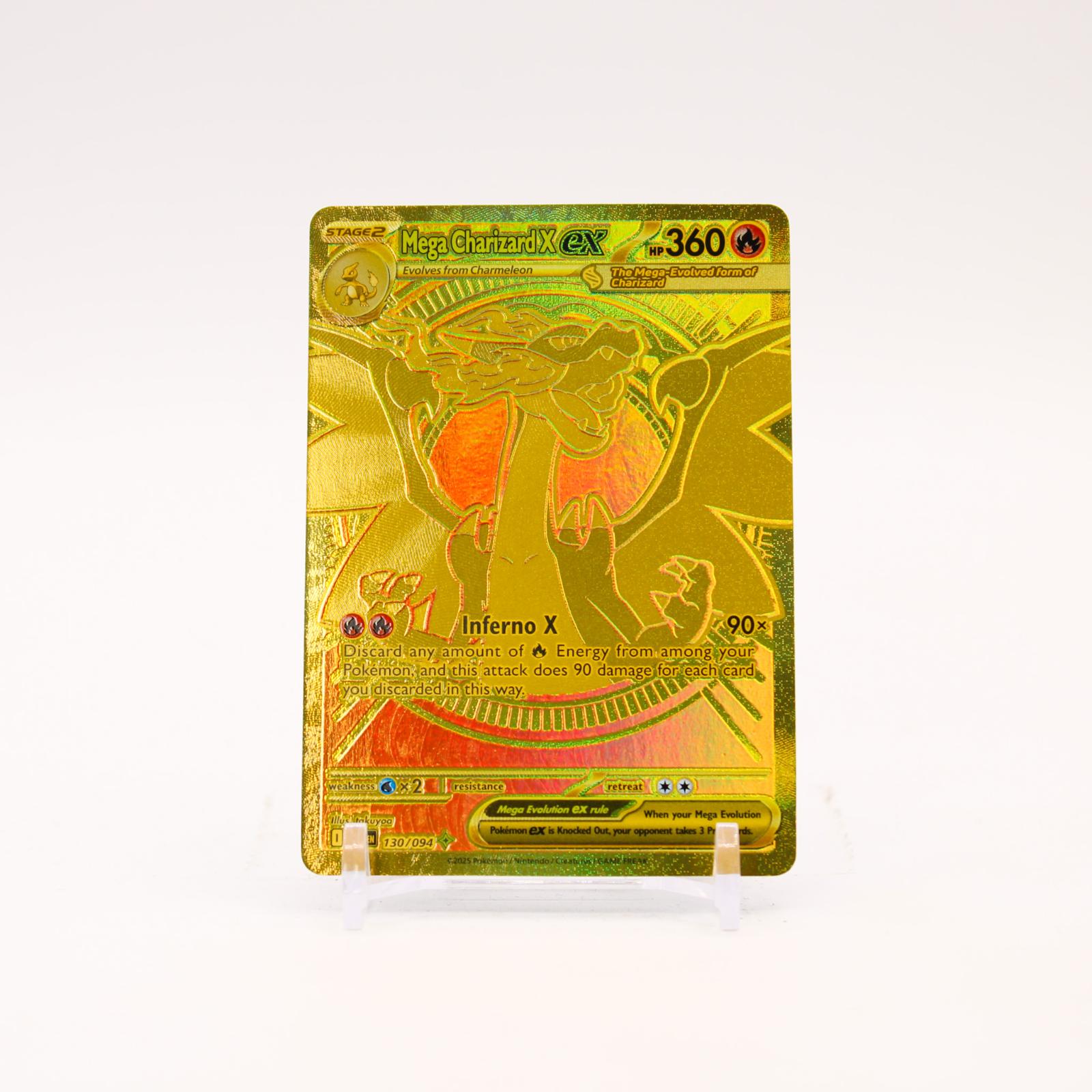 Mega Charizard X ex - 130/094 Phantasmal Flames Holo Gold Pokemon - NM