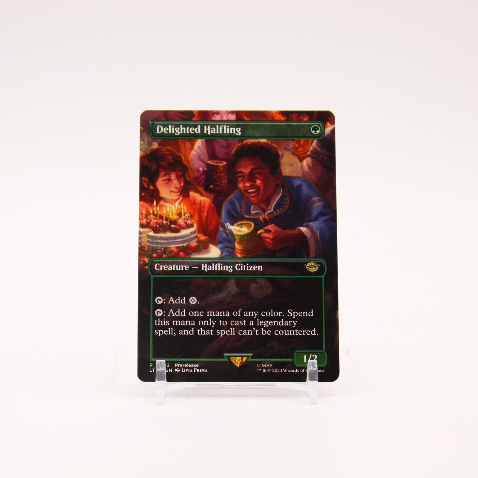 Delighted Halfling Borderless - 402 The Lord of the Rings Rare Magic - NM