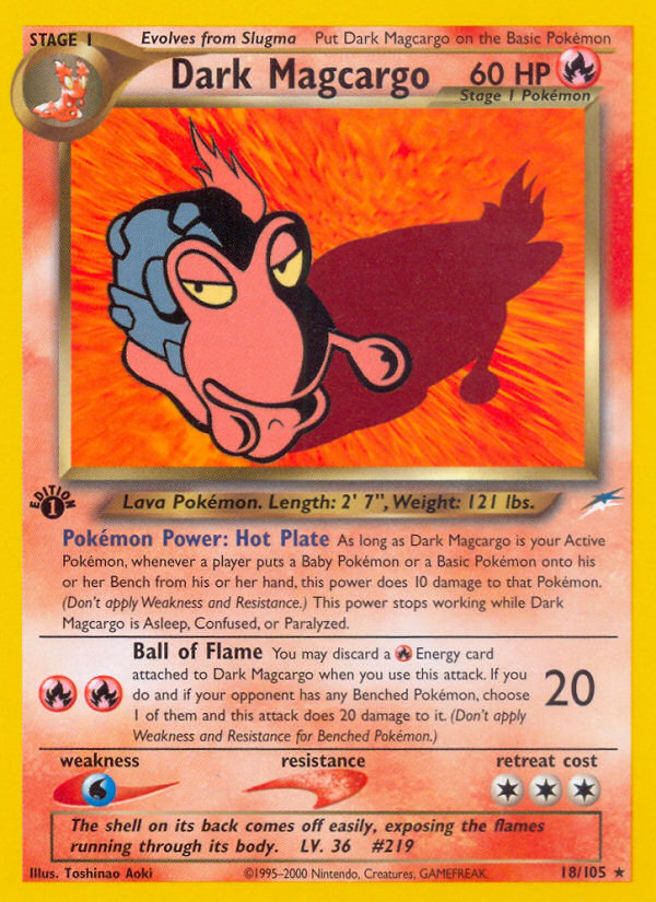Dark Magcargo - 18/105 Neo Destiny Rare Unlimited Pokemon - NM