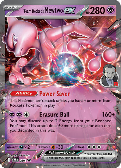 Team Rocket's Mewtwo ex - SVP205 Promo Pokemon - NM/MINT