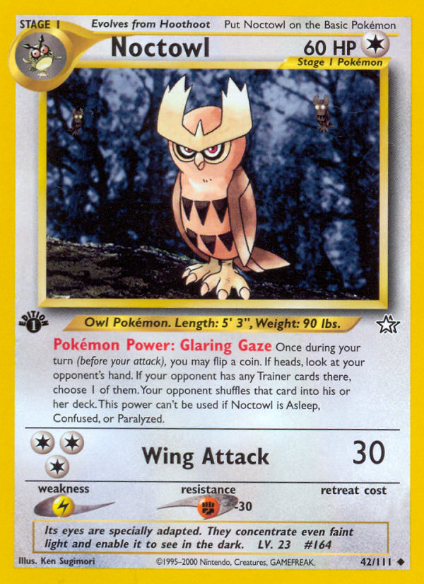 Noctowl - 42/111 Neo Genesis Uncommon Unlimited Pokemon - NM