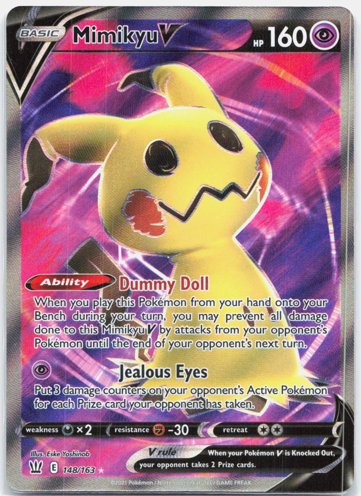 Mimikyu V - 148/163 Battle Styles Full Art Pokemon - NM/MINT