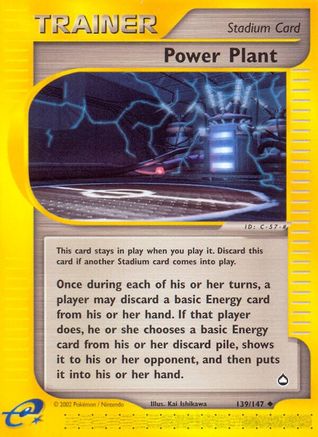 Power Plant - 139/147 Aquapolis Uncommon Pokemon - NM