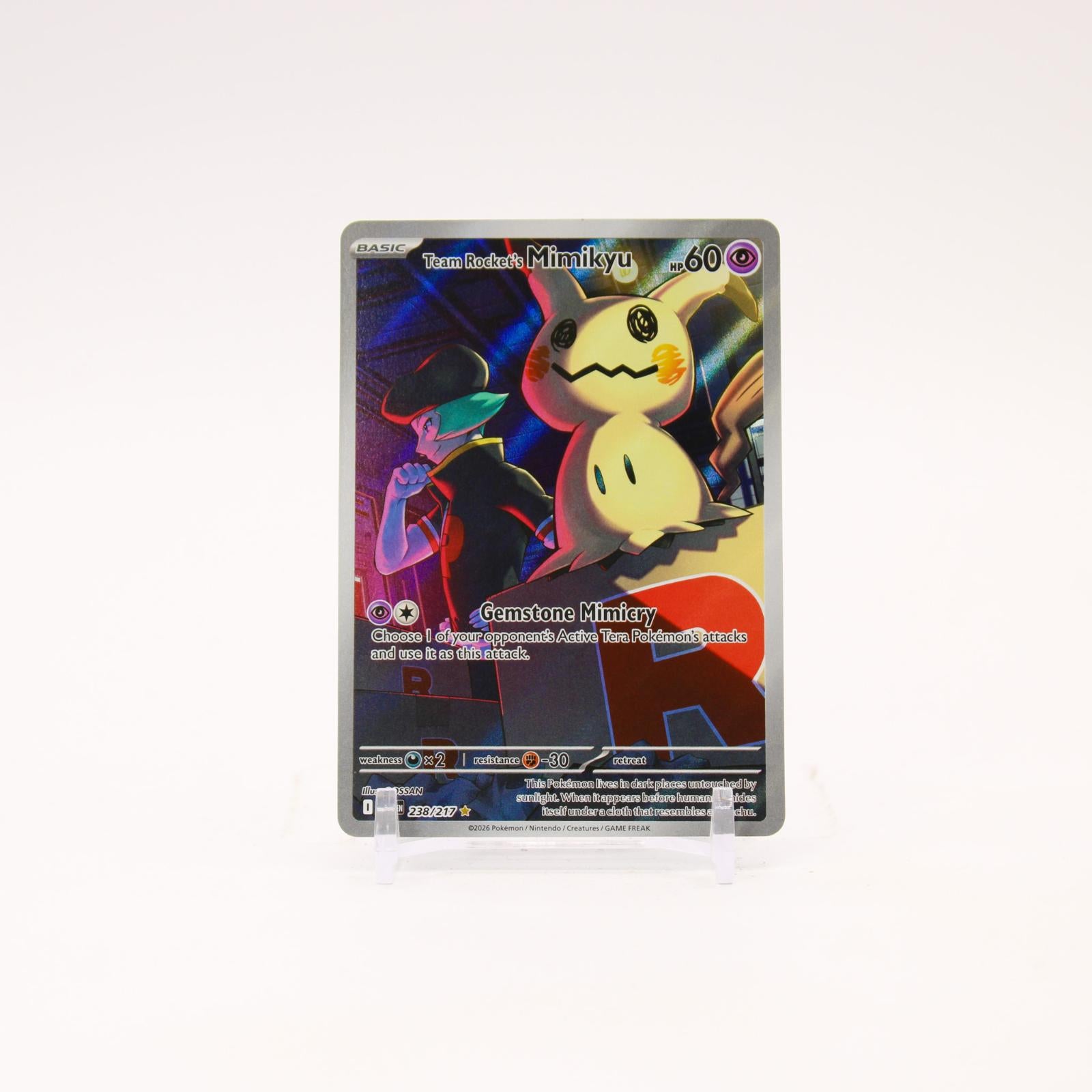 Team Rocket's Mimikyu - 238/217 Ascended Heroes Illustration Rare Pokemon - NM/MINT
