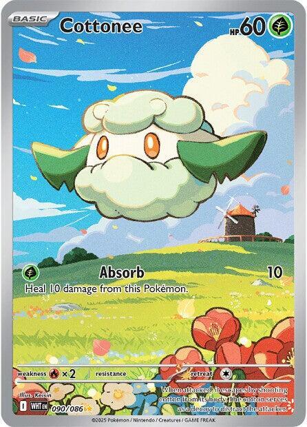Cottonee - 090/086 White Flare Illustration Rare Pokemon - NM