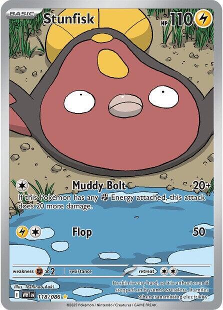 Stunfisk - 118/086 White Flare Illustration Rare Pokemon - NM/MINT