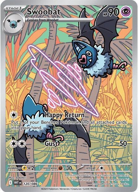 Swoobat - 120/086 White Flare Illustration Rare Pokemon - NM/MINT