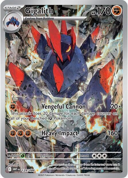 Gigalith - 129/086 White Flare Illustration Rare Pokemon - NM/MINT
