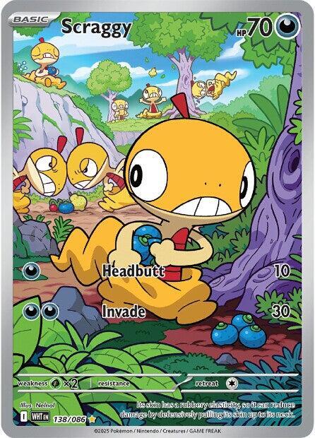 Scraggy - 138/086 White Flare Illustration Rare Pokemon - NM/MINT
