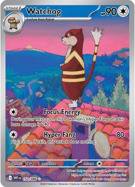 Watchog - 153/086 White Flare Illustration Rare Pokemon - NM/MINT