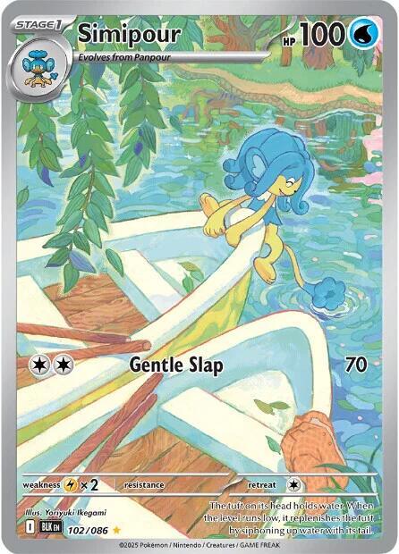 Simipour - 102/086 Black Bolt Illustration Rare Pokemon - NM/MINT