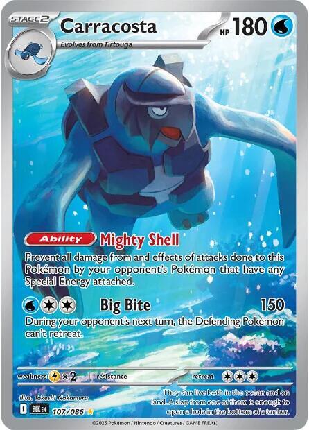 Carracosta - 107/086 Black Bolt Illustration Rare Pokemon - NM/MINT