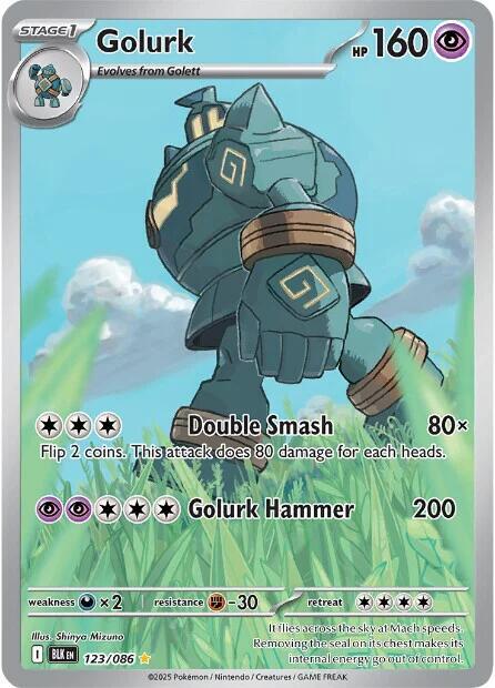 Golurk - 123/086 Black Bolt Illustration Rare Pokemon - NM/MINT