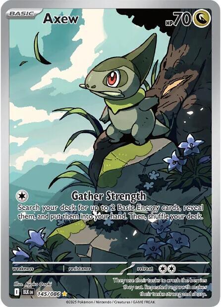 Axew - 145/086 Black Bolt Illustration Rare Pokemon - NM/MINT