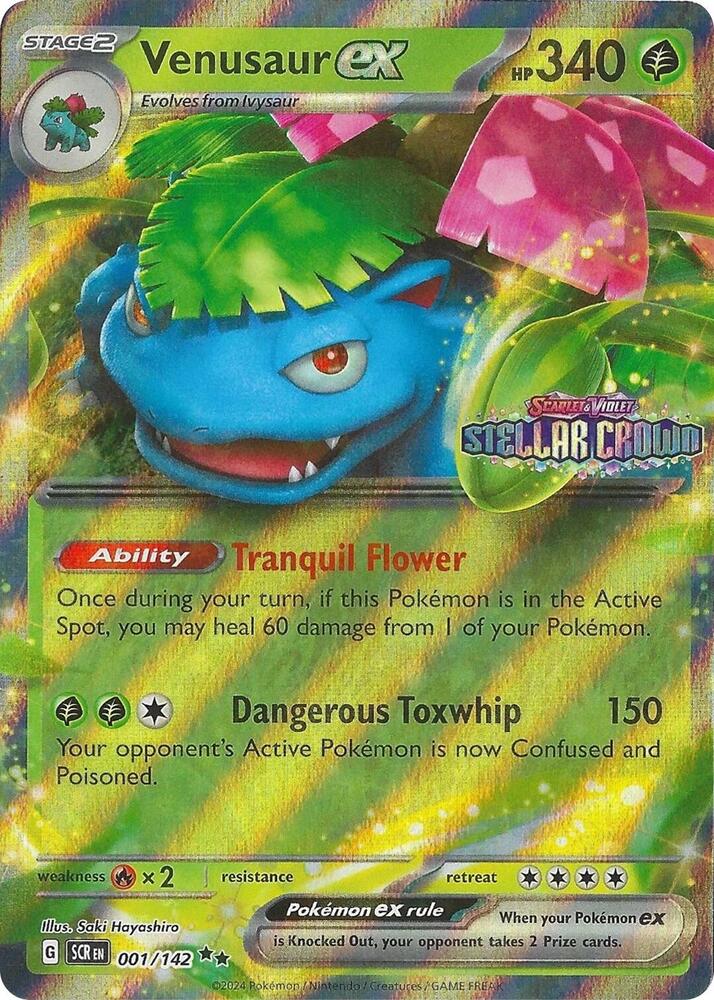 Venusaur ex - 001/142 Stellar Crown Stamp PROMO Pokemon - NM/MINT