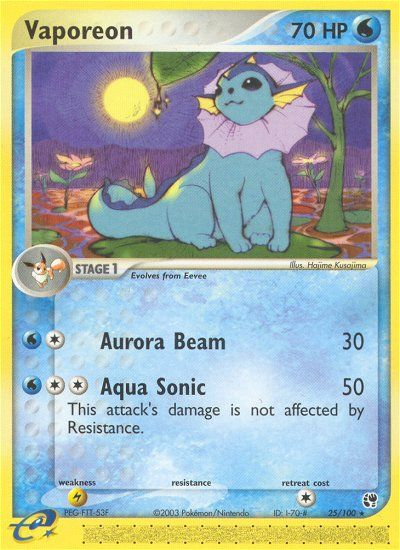 Vaporeon - 25/100 Sandstorm Rare Pokemon - NM