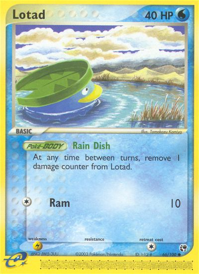 Lotad - 66/100 Sandstorm Common Pokemon - NM