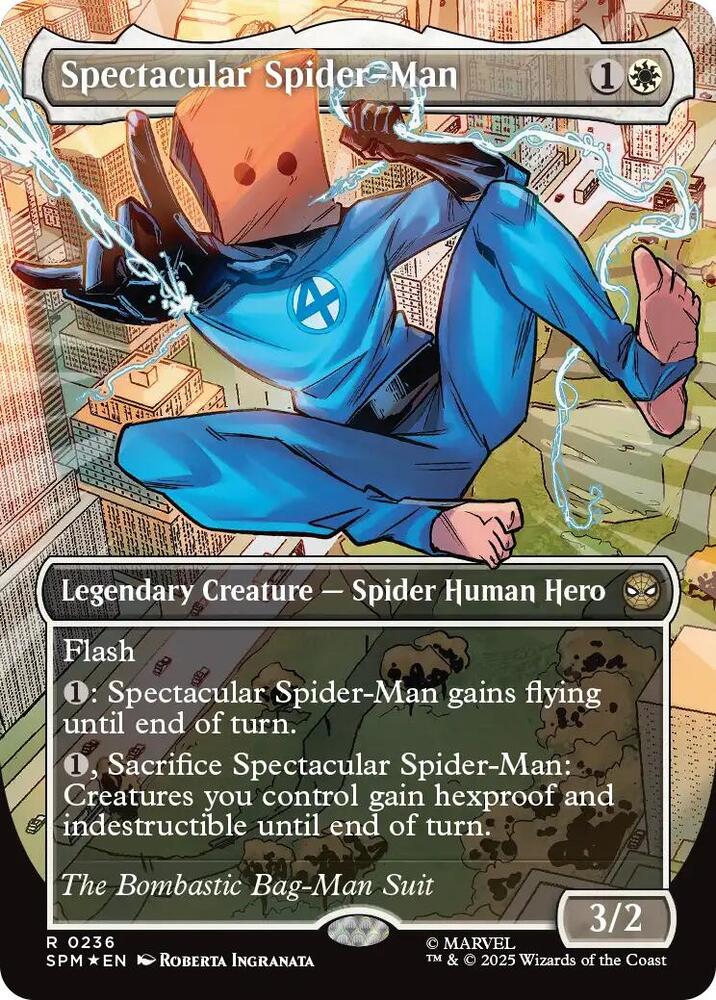 Spectacular Spider-Man 236 Borderless Textured FOIL - 236 Marvel's Spider-Man Magic - 	NM