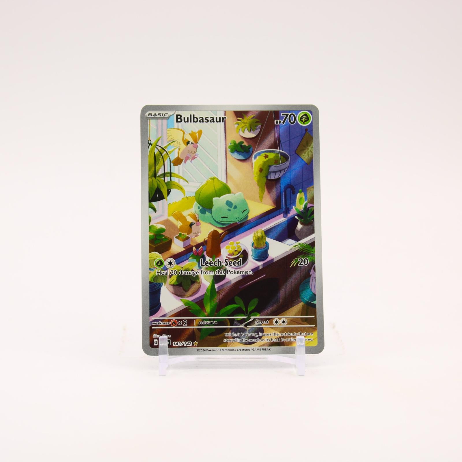 Bulbasaur - 143/142 Stellar Crown Illustration Rare Pokemon - NM