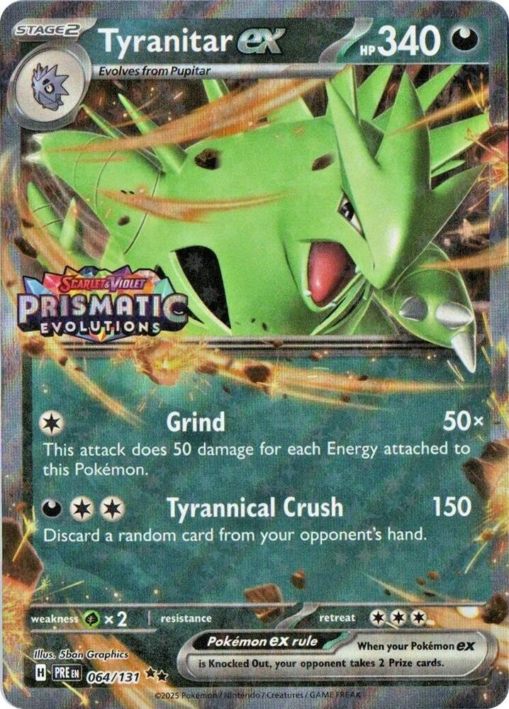 Tyranitar ex - 064/131 Prismatic Evolutions Stamp PROMO Pokemon - NM/MINT