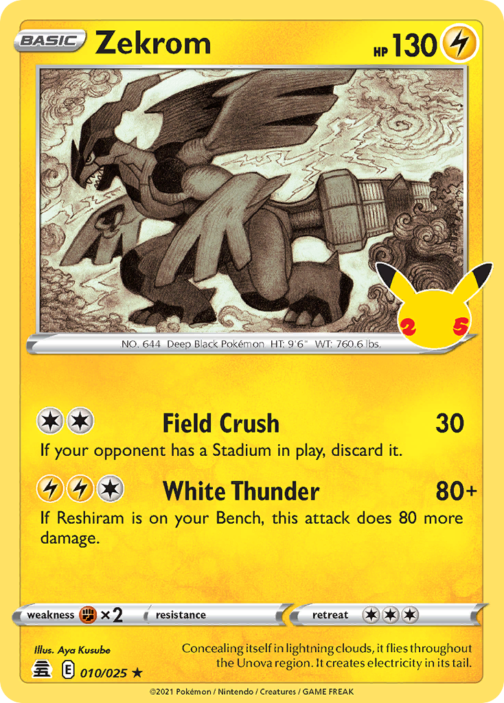 Zekrom - 010/025 Celebrations Holo Rare Pokemon - NM