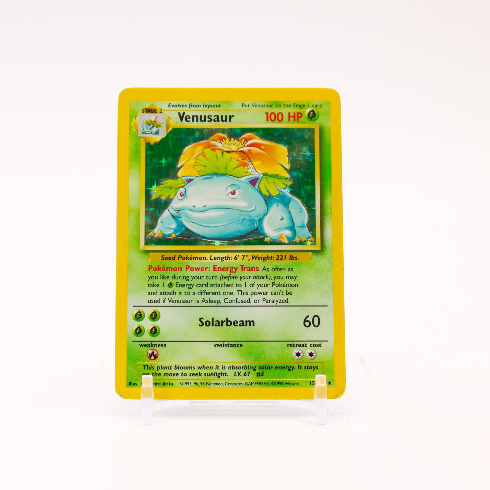 Venusaur - 15/102 Base Set Unlimited Holo Rare Pokemon - HP