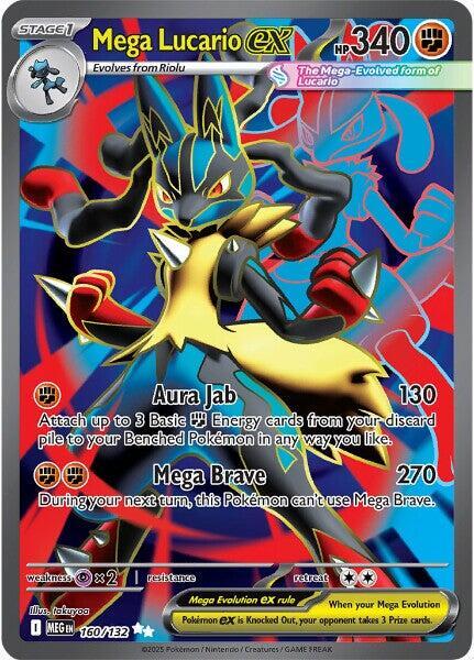 Mega Lucario ex - 160/132 Mega Evolution Full Art Pokemon - NM/MINT