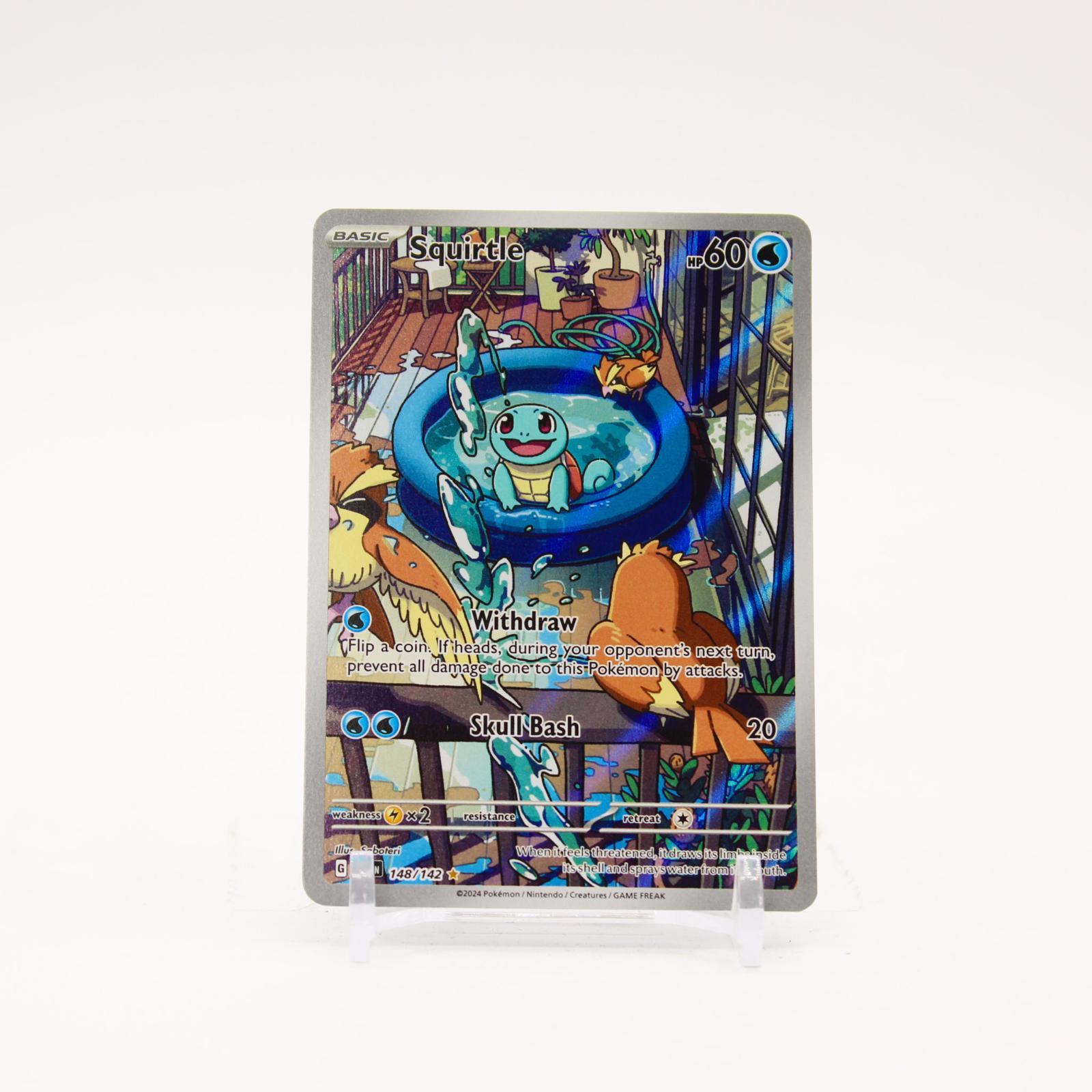 Squirtle - 148/142 Stellar Crown Holo Illustration Rare Pokemon - NM