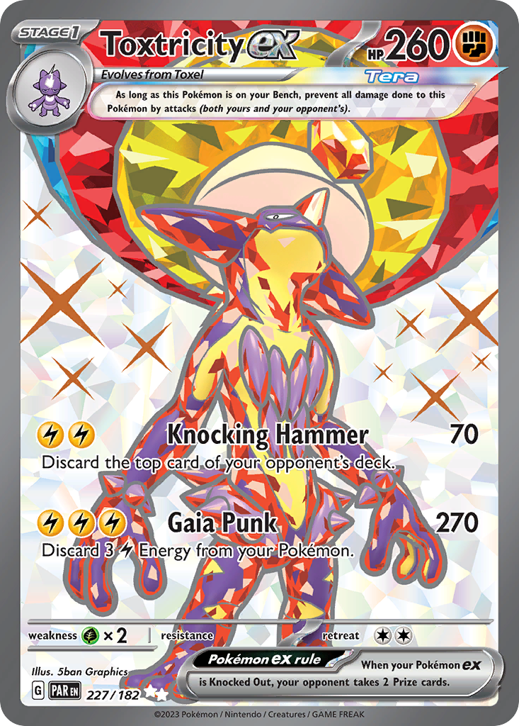Toxtricity ex - 227/182 Paradox Rift Ultra Rare Holo Pokemon - NM
