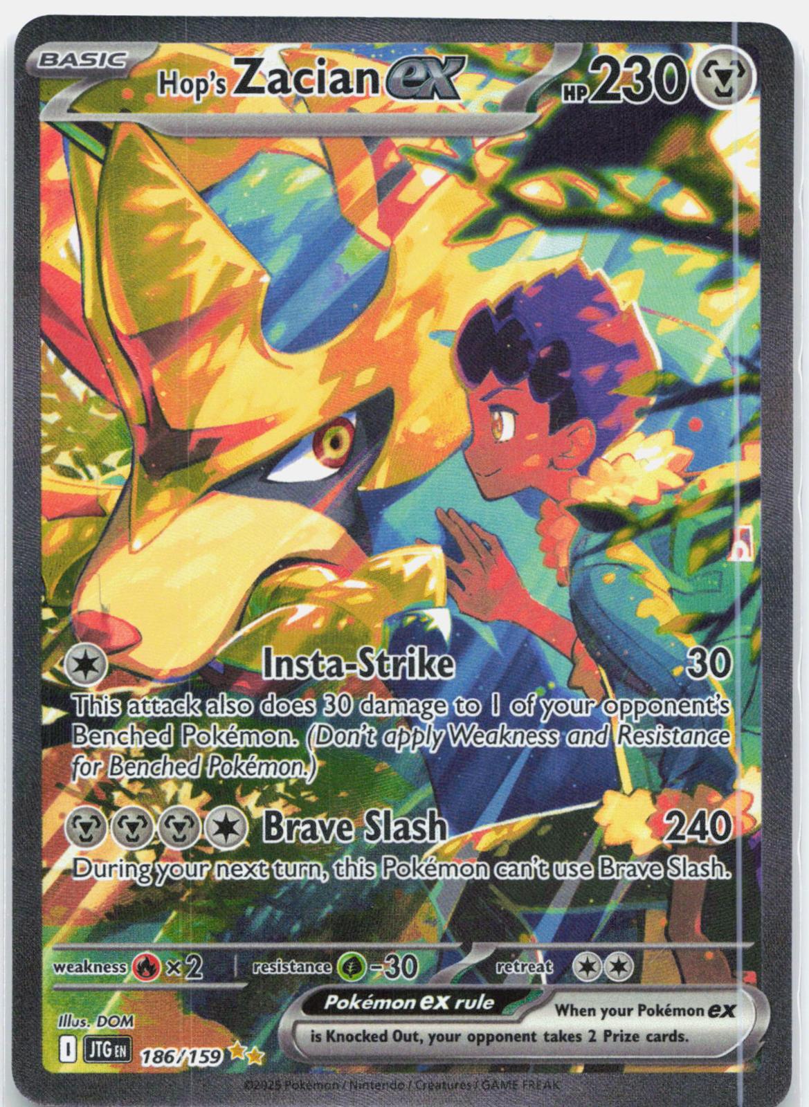 Hop's Zacian ex - 186/159 Journey Together Special Illustration Pokemon - NM/MINT